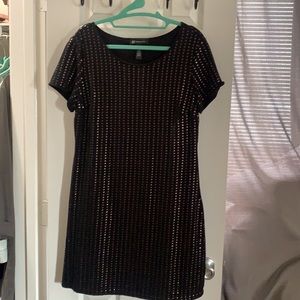 Black and bronze/gold sequin strip dress